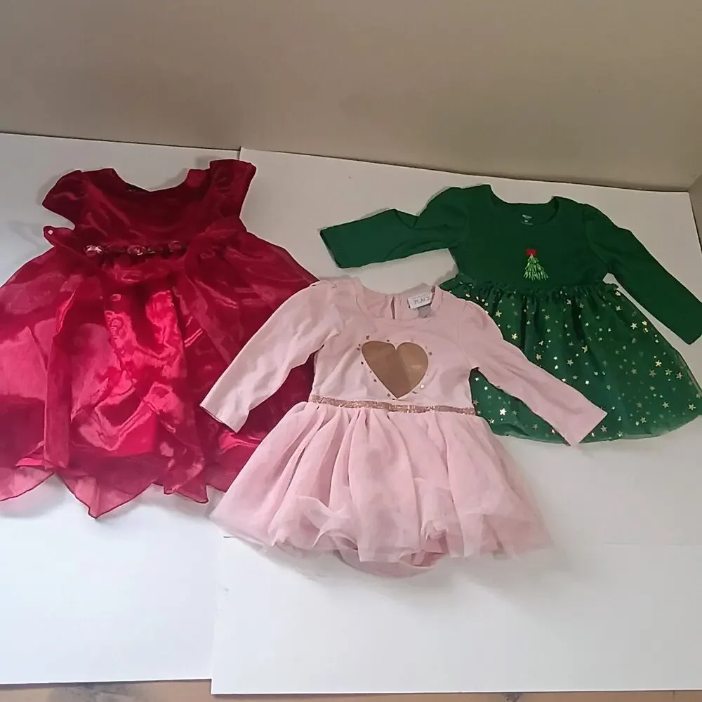 3pc 12 Months Baby Dress Bundle